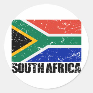 Südafrika-Vintage-Flagge Runder Aufkleber