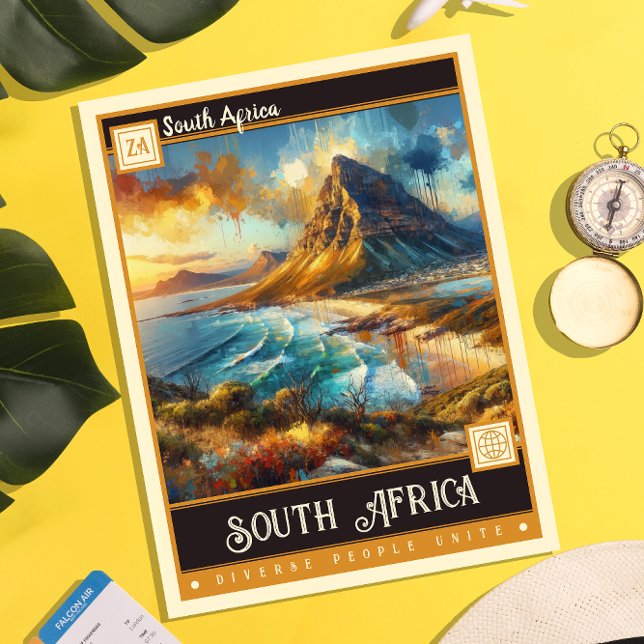 Südafrika | Vintage-Gemälde Postkarte (Von Creator hochgeladen)
