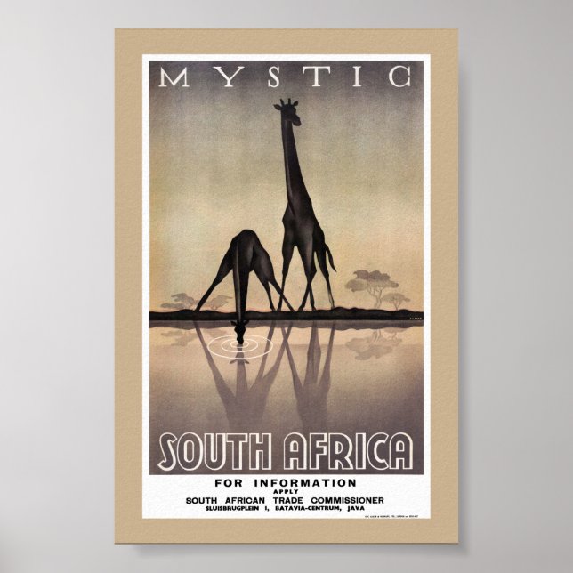 Südafrika Vintage-Reiseposter Restauriert Poster (Vorne)