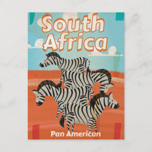 Südafrika Vintage Travel Poster Postkarte