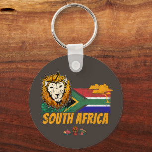 Südafrika Vintager Löwenfahne Safari Souvenir Schlüsselanhänger