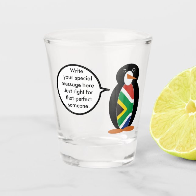 Südafrika-Wildlife-Pinguin-Personalisiertes Gesche Schnapsglas (Vorderseite)