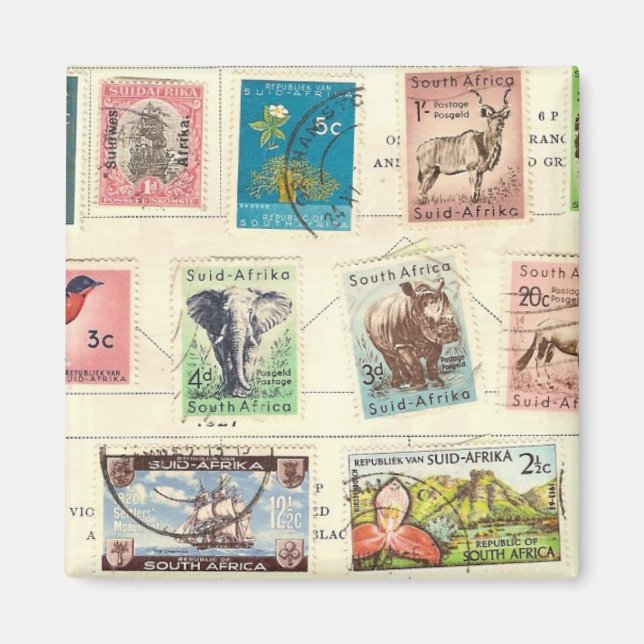 Südafrikanische Briefmarke Magnet (Vorne)