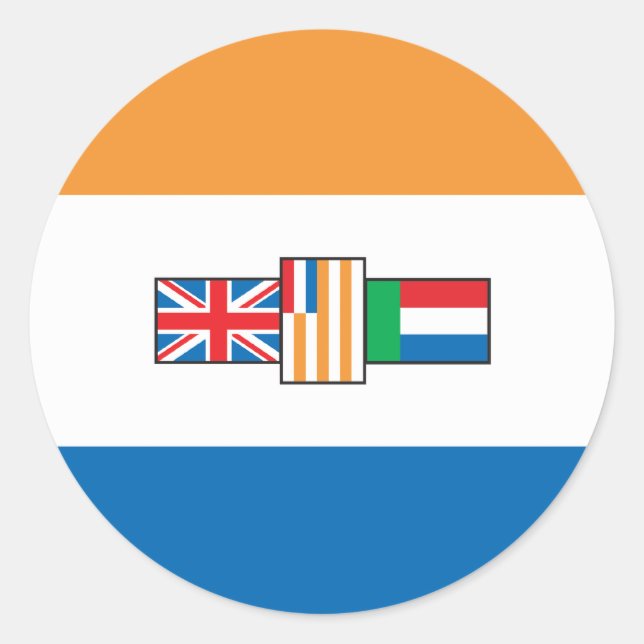 Südafrikanische Flagge 1928 Runder Aufkleber (Vorderseite)