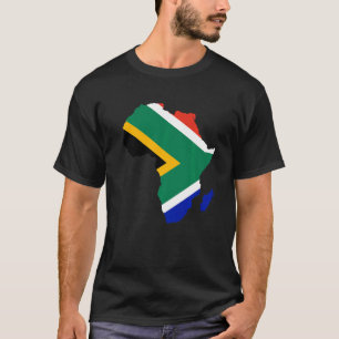 Südafrikanische Flagge Afrika Kontinentale Silhoue T-Shirt