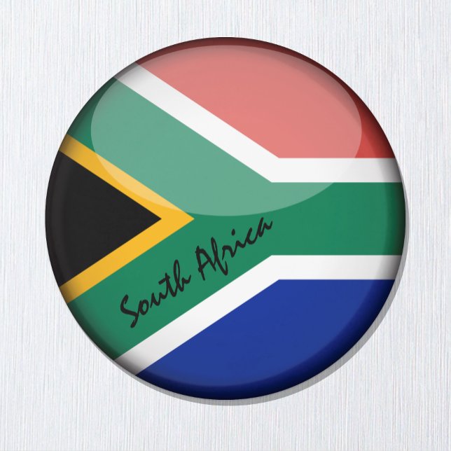 Südafrikanische Flagge & Afrika - Reise-/Sportfans Magnet (Von Creator hochgeladen)