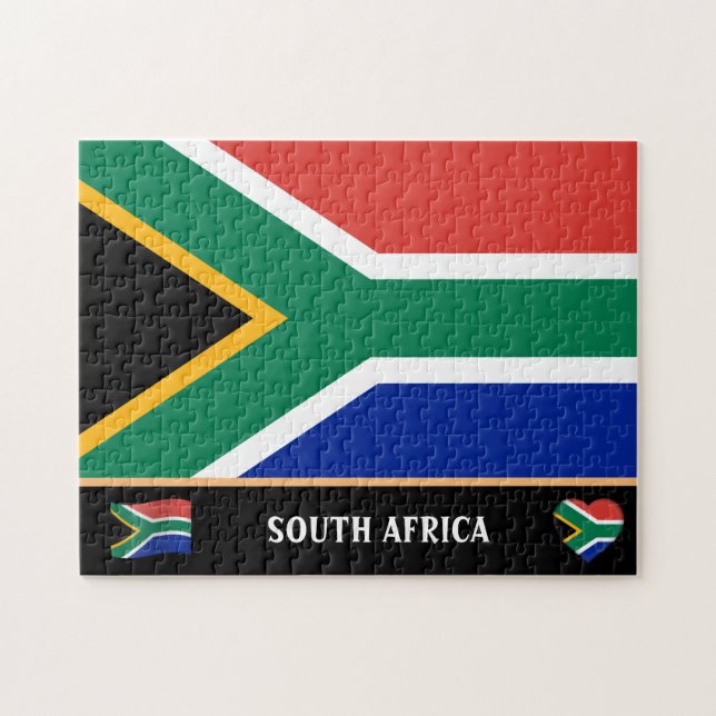 Südafrikanische Flagge & afrikanisches Land /Südaf Puzzle (Horizontal)