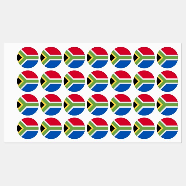 Südafrikanische Flagge auf Etiketten (Blatt)