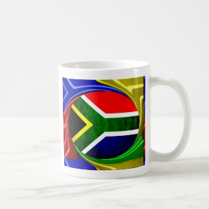 Südafrikanische Flagge: Dynamisches Swirl-Motiv Tasse