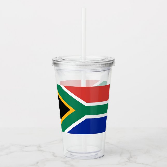 Südafrikanische Flagge für Südafrika Acryltrinkbecher (Vorderseite)