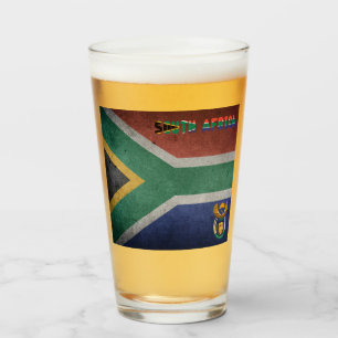 Südafrikanische Flagge Glas