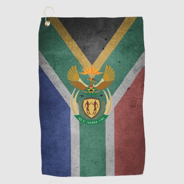 Südafrikanische Flagge Golfhandtuch (Vorderseite)