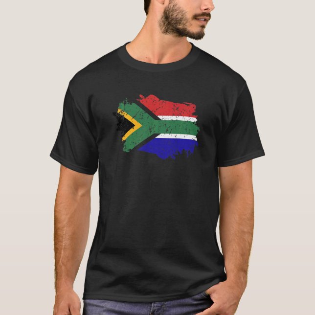 Südafrikanische Flagge Grunge Landesflagge Südafri T-Shirt (Vorderseite)