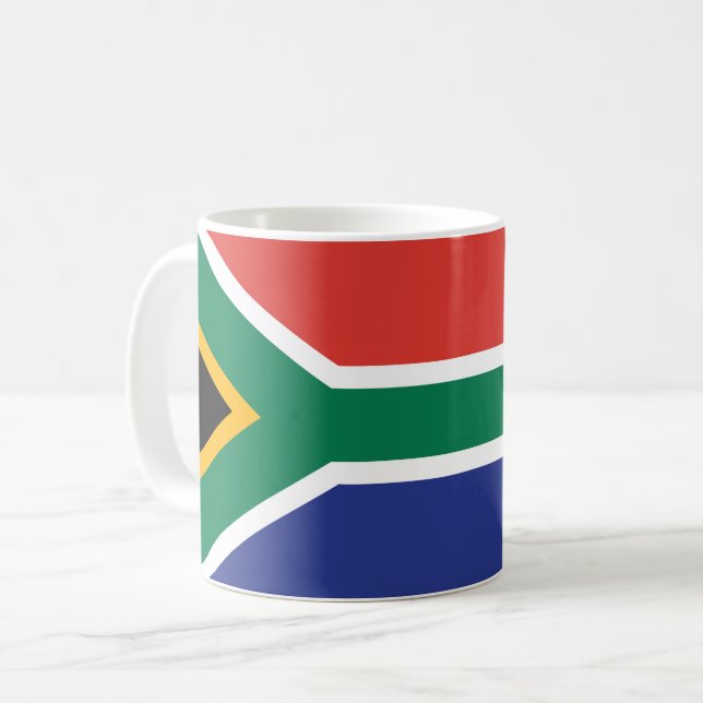 Südafrikanische Flagge Kaffeetasse (Vorderseite Links)