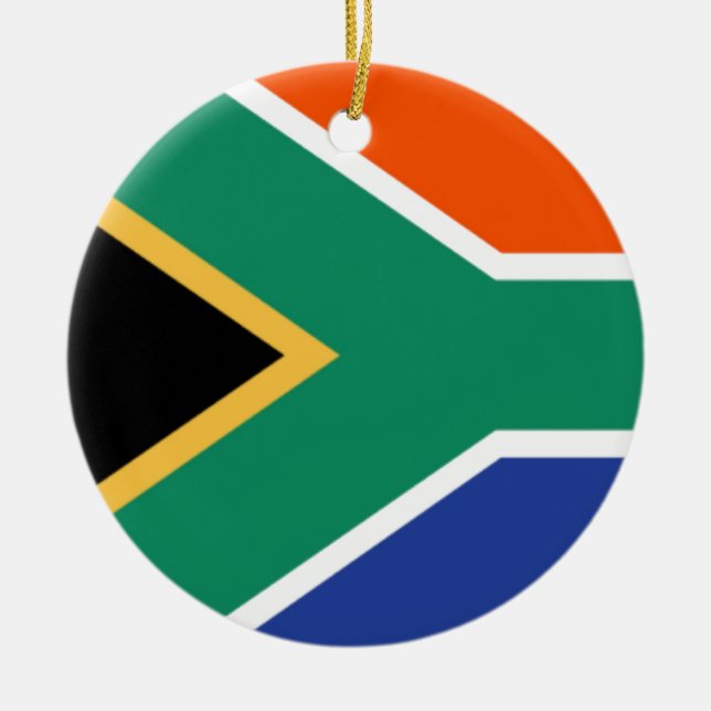Südafrikanische Flagge Keramikornament (Vorne)