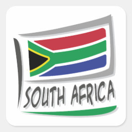Südafrikanische Flagge Quadratischer Aufkleber