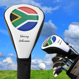 Südafrikanische Flagge und Mit Monogramm Golf Club Headcover
