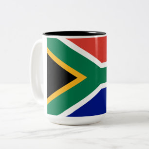 Südafrikanische Flagge Zweifarbige Tasse