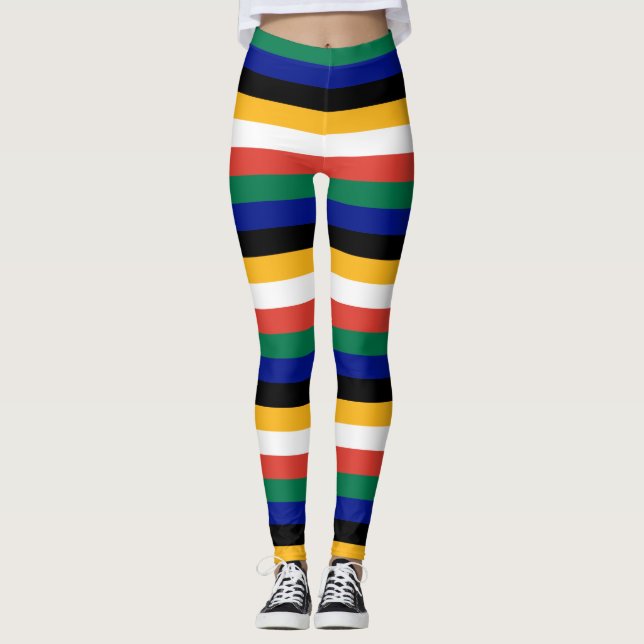 Südafrikanische Flaggenfarben gestrichen Leggings (Vorderseite)