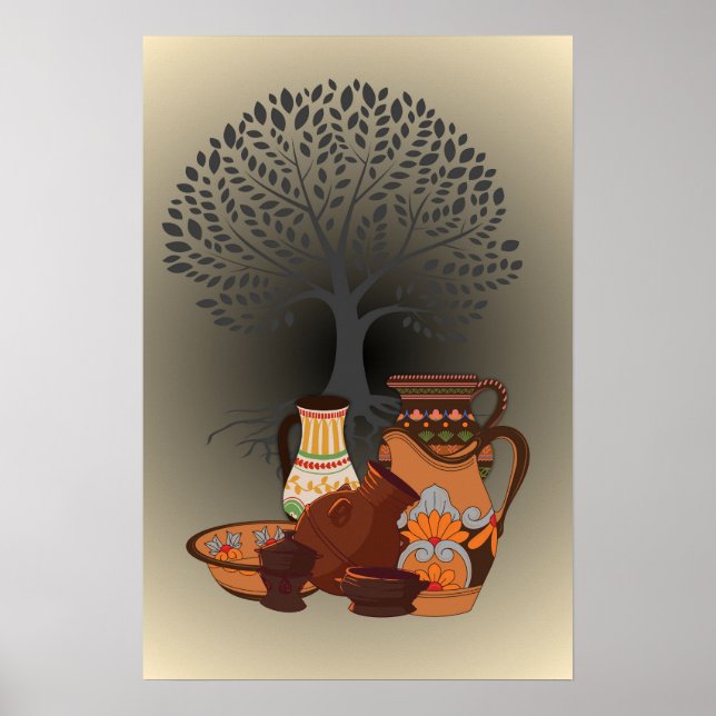 Südafrikanische Kunsthandwerkskunst Poster (Vorne)