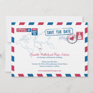 Südafrikanische Luftpost-Hochzeiten speichern das  Save The Date