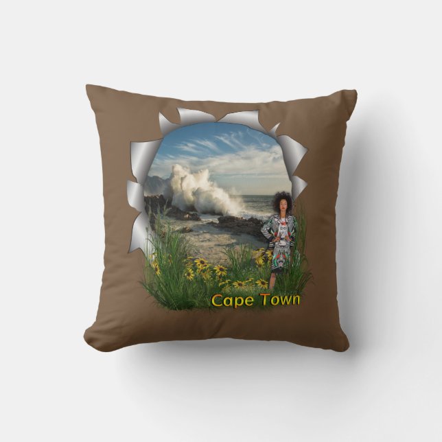 Südafrikanische Modefrau aus Kapstadt Kissen (Vorderseite)