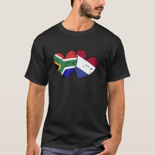 Südafrikanische Niederlande-Herzen-Flagge Südafrik T-Shirt