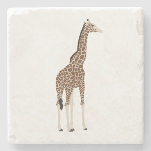 Südafrikanische Safari-Wildlife-Illustration Giraf Steinuntersetzer