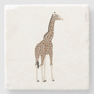 Südafrikanische Safari-Wildlife-Illustration Giraf Steinuntersetzer