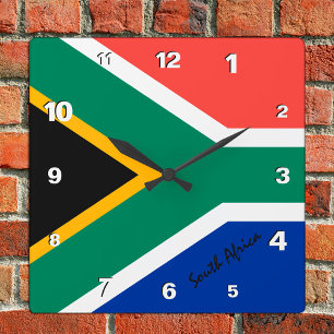 Südafrikanische Uhr, patriotische Zuhause, afrikan Quadratische Wanduhr