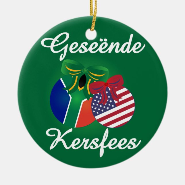 Südafrikanische Weihnachtsverzierung - Keramik Ornament (Vorne)