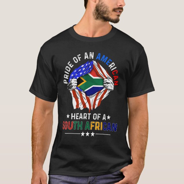 Südafrikanisches Amerika stolz auf das Auswärtige  T-Shirt (Vorderseite)