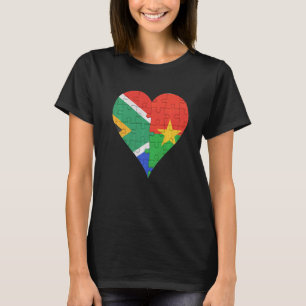 Südafrikanisches Burkinabe-Flaggenherz T-Shirt