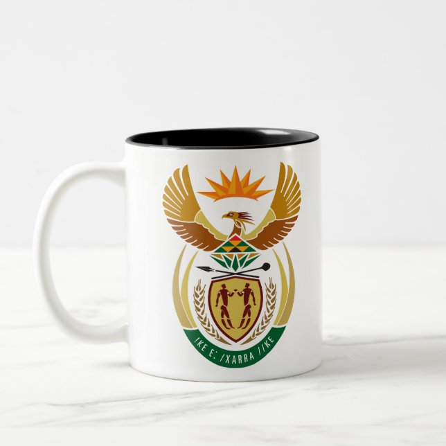 Südafrikanisches Emblem Zweifarbige Tasse (Links)