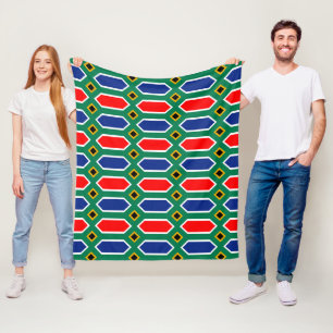 Südafrikanisches Flaggenmuster Fleecedecke
