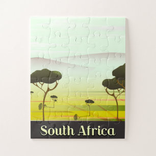 Südafrikanisches Landschaft-Abend-Reiseposter Puzzle