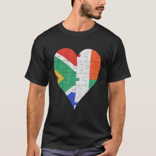 Südafrikanisches Madagaskar-Flaggenherz T-Shirt