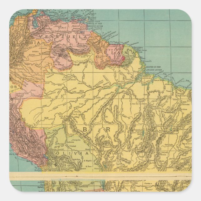 Südamerika 20 quadratischer aufkleber (Vorderseite)