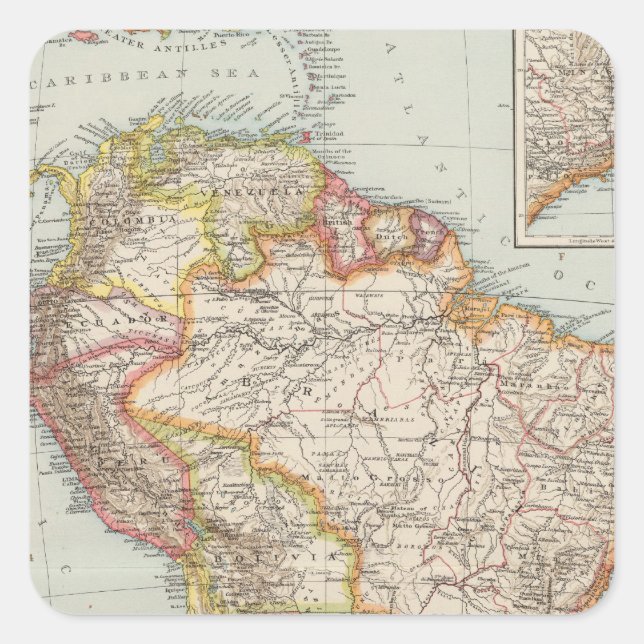 Südamerika 2 quadratischer aufkleber (Vorderseite)