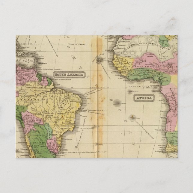 Südamerika, Afrika Postkarte (Vorderseite)