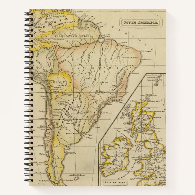 Südamerika, Britische Inseln Notizbuch (Vorderseite)