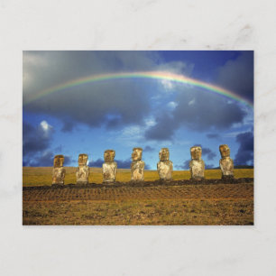 Südamerika, Chile, Osterinsel. Die vollständige Postkarte