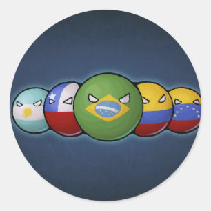 Südamerika Countryballs Runder Aufkleber