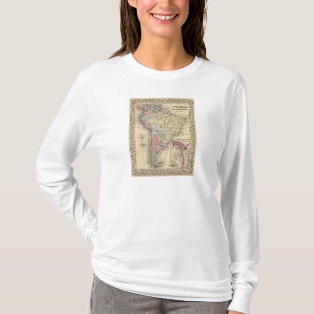 Südamerika-Karte durch Mitchell T-Shirt (Vorderseite)
