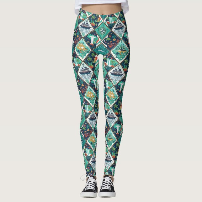 Südamerika-Kreuzfahrt Küstenabenteuer-Design Leggings (Vorderseite)
