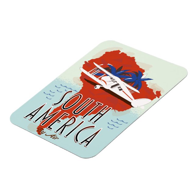 Südamerika mit Flugplakat Magnet (Linke Seite)