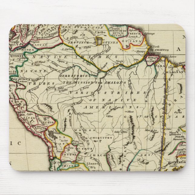 Südamerika mit umrissenen Grenzen Mousepad (Vorne)