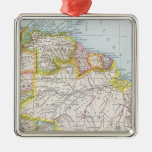 Sudamerika nordliches Blatt - Südamerika-Karte Ornament Aus Metall