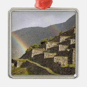 Südamerika, Peru, Machu Picchu. Regenbogen über Silbernes Ornament