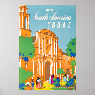 Südamerika Poster BOAC Reise Kunst Südamerika